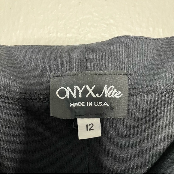 Vintage 90s Women Onyx Nite Maxi Dress 8 Cowl Neck Chiffon Dark Romantic Event - Picture 4 of 6